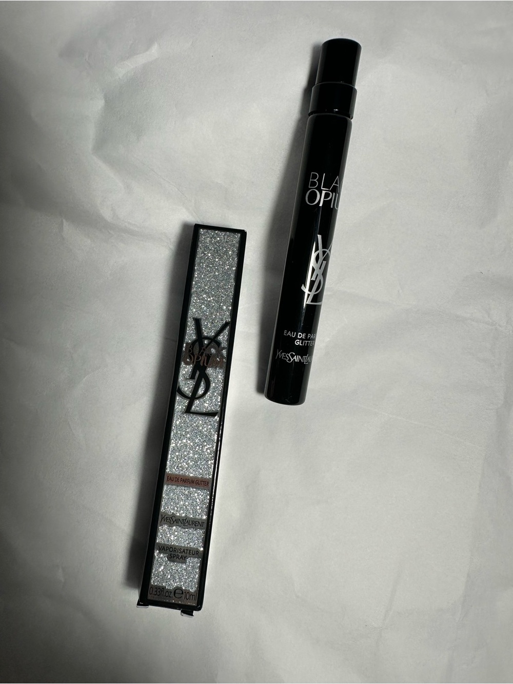 Yves Saint Laurent Black Opium Glitter Travel Spray - Black/Silver